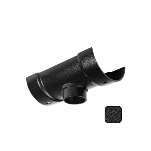 Picture of Alumasc Cast Aluminium Black Half Round Guttering 75x125mm Outlet
