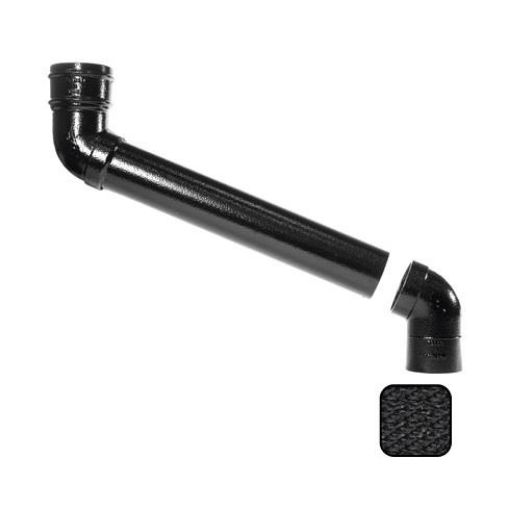 Picture of Alumasc Cast Aluminium Black Round Guttering 400x63mm Adjustable Offset