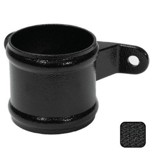 Picture of Alumasc Cast Aluminium Black Round Guttering 76mm Downpipe Socket