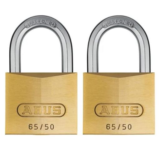Picture of ABUS 65/50 Brass Padlock 50mm Twin Pack