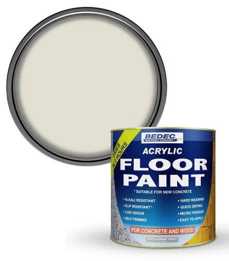 Picture of Bedec Acrylic Base Light Grey Concrete Garage Floor Paint 2.5L
