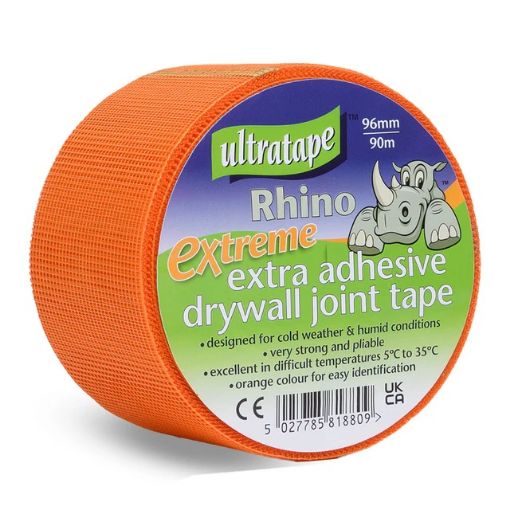 Picture of Ultratape Rhino Drywall Orange Joint Scrim Tape 100mm x 90m Textured