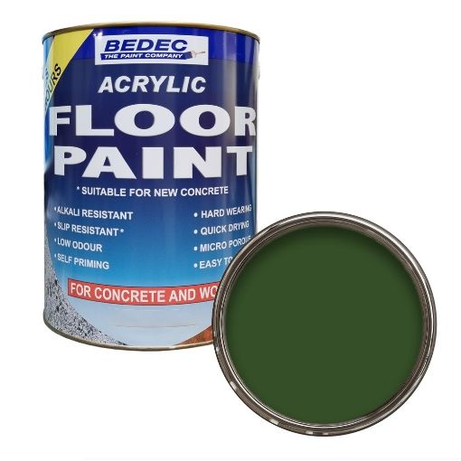 Picture of Bedec Acrylic Base Dark Green Concrete Garage Floor Paint 5L