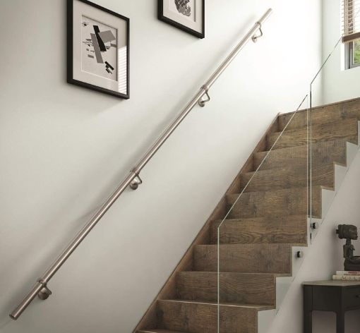 Picture of Rothley Brushed Stainless Handrail Kit 3x1.2m (3.6m) Stair Handrail