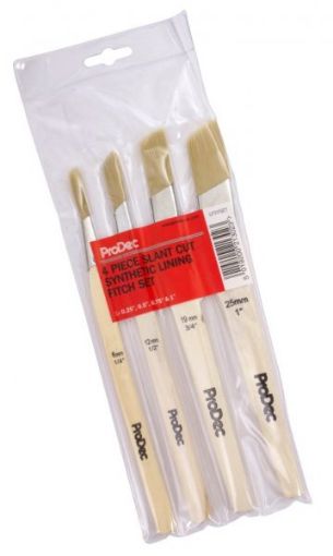 Picture of ProDec Synthetic Slant Cut Lining Fitch Brush Set 4 Piece